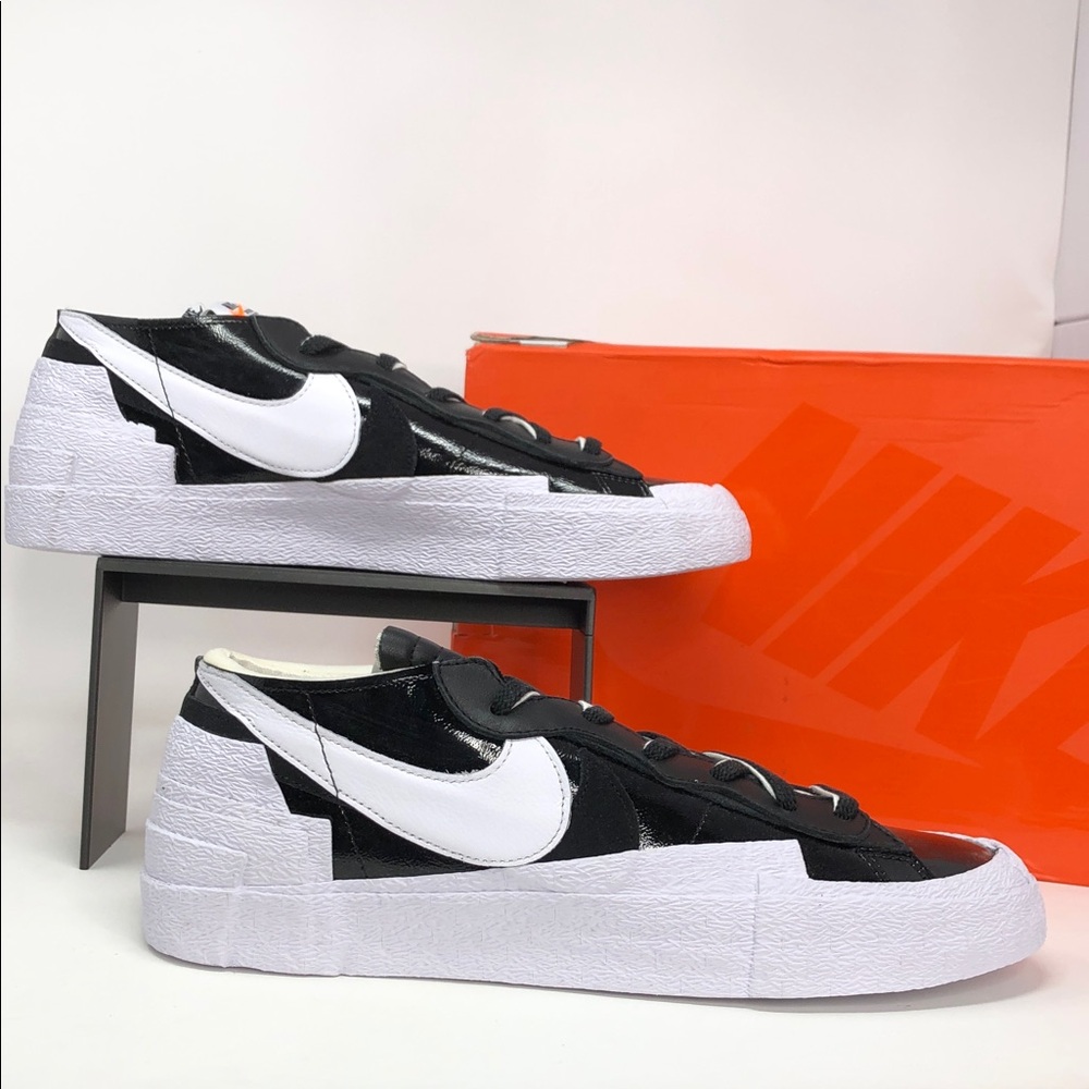 Nike Blazer Low x Sacai White Black Patent Leathers Men’s Shoes a Size 13